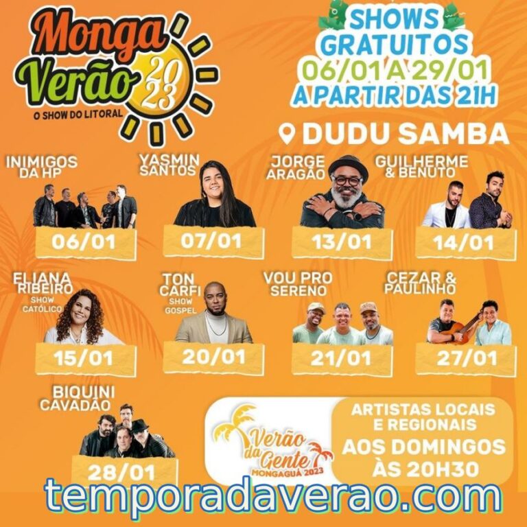 Temporada de Verão 2023 no Litoral Paulista Programação Festival Iguape Verão Temporada de Verão 2023 no Litoral Paulista Programação Festival Iguape Verão