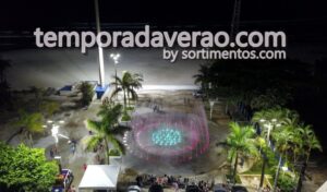 Fonte interativa musical na orla de Pitangueiras em Guarujá - temporadaverao.com
