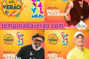 Temporada Verão 2024 Angra dos Reis : shows de João Gomes, Jorge Aragão e Paulo Ricardo
