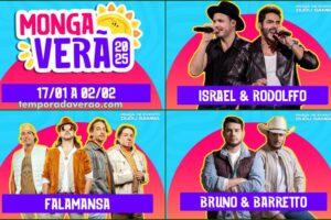 Temporada de Verão 2025 em Mongaguá no litoral paulista : shows na Praça de Eventos Dudu Samba