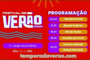 Programação Verão 2025 em São Lourenço do Sul na Costa Doce gaúcha : shows no Largo Laura Abreu